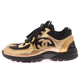 Chanel-CHANEL Turnschuhe T.EU 38.5 Leder-Golden