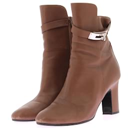 Hermès-HERMES  Ankle boots T.EU 38 Leather-Brown