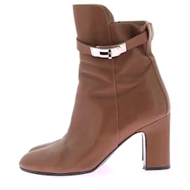 Hermès-HERMES  Ankle boots T.EU 38 Leather-Brown