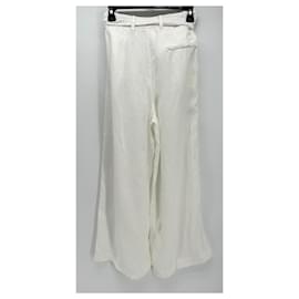 Autre Marque-LIVIANA CONTI  Trousers T.IT 40 Linen-White