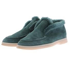 Loro Piana-LORO PIANA  Ankle boots T.EU 38 Suede-Blue