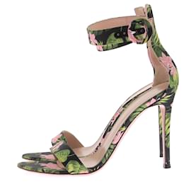 Gianvito Rossi-GIANVITO ROSSI Sandalen T.EU 38,5 Stoff-Grün