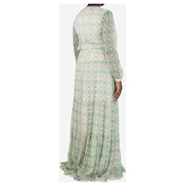 Autre Marque-Green silk printed maxi dress - size UK 14-Green