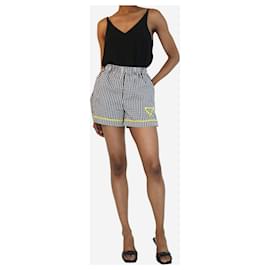 Prada-Schwarze Shorts aus Gingham-Baumwolle – Größe UK 4-Schwarz