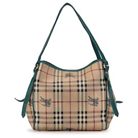 Burberry-Burberry Brown Haymarket Check Canterbury Tote-Brown,Beige,Other,Turquoise