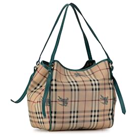 Burberry-Burberry Brown Haymarket Check Canterbury Tote-Brown,Beige,Other,Turquoise