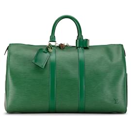 Louis Vuitton-Louis Vuitton Green Epi Keepall 45-Green