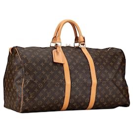 Louis Vuitton-Louis Vuitton Brown Monogram Keepall 55-Brown