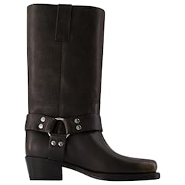 Paris Texas-Roxy 45 Boots - Paris Texas - Leather - Black-Black