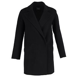 Theory Coat in Black Wool Black