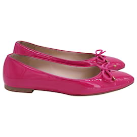 Stuart Weitzman-Stuart Weitzman The Gabby Flat In Hot Pink Patent Leather-Pink