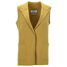 Max Mara-Max Mara Double Faced Vest in Yellow Wool-Other,Yellow
