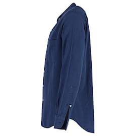 Loro Piana-Loro Piana André Shirt in Navy Blue Cotton-Blue,Navy blue