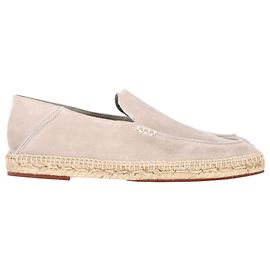 Loro Piana Seaside Walk Collapsible-Heel Espadrilles in Grey Suede Grey