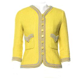Chanel-Veste en tweed jaune printemps 1994 pour collectionneurs-Jaune