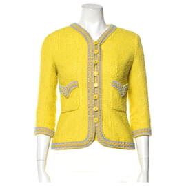 Chanel-Veste en tweed jaune printemps 1994 pour collectionneurs-Jaune