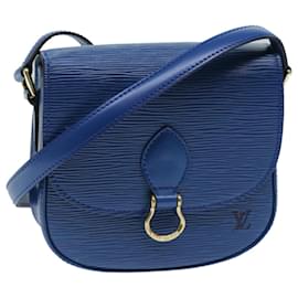 Louis Vuitton-Bolso de hombro LOUIS VUITTON Epi Saint Cloud PM Azul M52195 LV Auth 73051-Azul