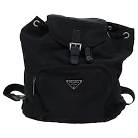 Prada-Mochila PRADA Nylon Negro Autenticación 73456-Negro