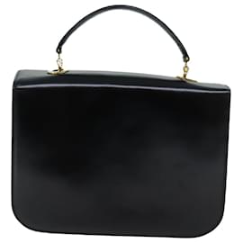 Céline-CELINE Hand Bag Leather 2way Black Auth 73008-Black