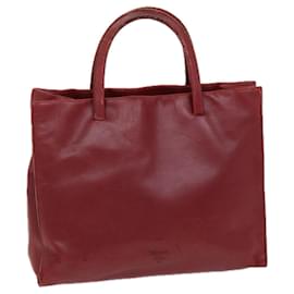 Prada-PRADA Hand Bag Leather Red Auth bs13722-Red