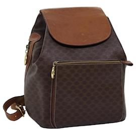 Céline-CELINE Macadam Canvas Backpack PVC Brown Auth 73241-Brown