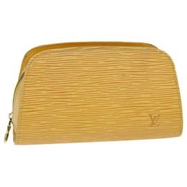 Louis Vuitton-LOUIS VUITTON Epi Dauphine PM Pouch Giallo M48449 LV Auth 71951-Giallo