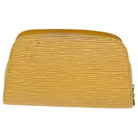 Louis Vuitton-LOUIS VUITTON Epi Dauphine PM Pouch Giallo M48449 LV Auth 71951-Giallo