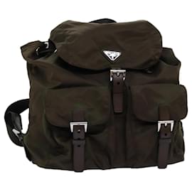 Prada-PRADA Backpack Nylon Brown Auth 71501-Brown