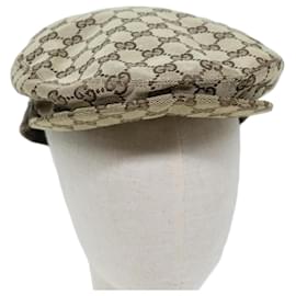 Gucci-GUCCI Cappello da caccia in tela GG M Beige Auth yk12031-Beige