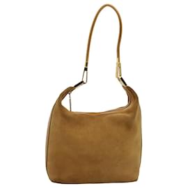 Gucci-Bolsa de ombro GUCCI camurça marrom 001 3814 Autenticação 73124-Marrom