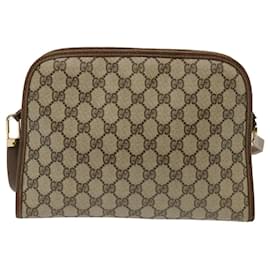 Gucci-GUCCI GG Supreme Shoulder Bag PVC Beige Auth ep4090-Beige