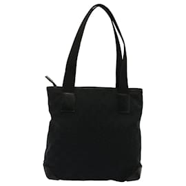 Gucci-Bolsa de mão de lona GUCCI GG preta 019 0402 Auth ep4158-Preto