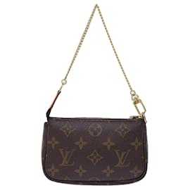 Louis Vuitton-Estuche para accesorios Mini Pochette con monograma LOUIS VUITTON M58009 LV Auth ac2946-Monograma