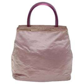 Prada-PRADA Hand Bag Satin Pink Auth 73154-Pink