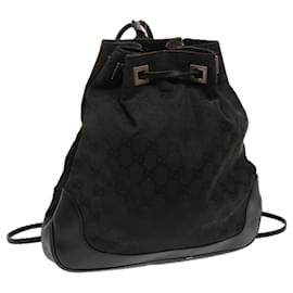 Gucci-Sac à bandoulière en toile GUCCI GG Noir 001 3812 Auth 71811-Noir