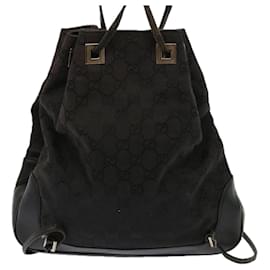 Gucci-GUCCI GG Canvas Shoulder Bag Black 001 3812 Auth 71811-Black