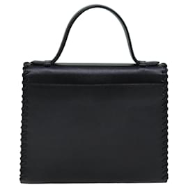 Saint Laurent-SAINT LAURENT Hand Bag Leather Black Auth ep4091-Black