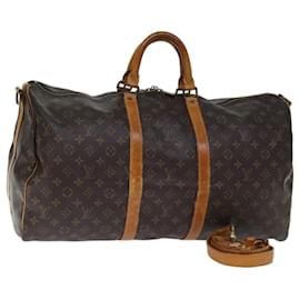 Louis Vuitton-LOUIS VUITTON Monogram Keepall Bandouliere 55 Boston Bag M41414 LV Auth bs13962-Monogram