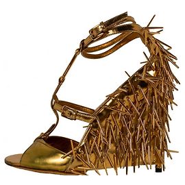 Tom Ford Golden Leather Heels Golden