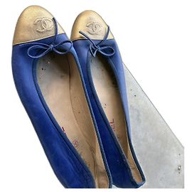 Chanel Ballet flats Dark blue Leather Dark blue