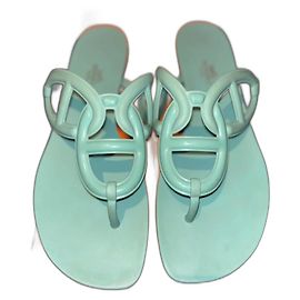 Hermès Light Blue Rubber Sandals Size 41 Light blue