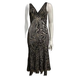 Diane Von Furstenberg Vestido de seda DvF Vittoria Marrom Preto Bege