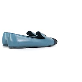 Chanel-CHANEL Ballerinas T.EU 38 Leder-Blau