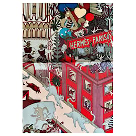 Hermès-carré Animapolis-Rouge