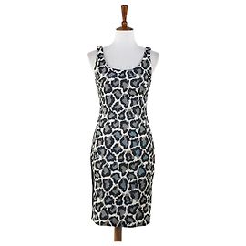 Diane Von Furstenberg Robe de cocktail DvF Arianna Noir Blanc Gris