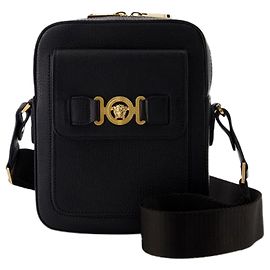 Borsa a tracolla Medusa Biggie - Versace - Pelle - Nera Nero