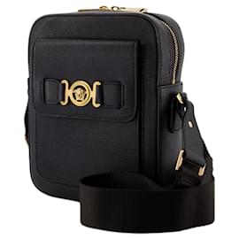 Versace-Medusa Biggie Crossbody - Versace - Couro - Preto-Preto