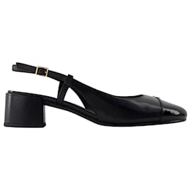 Tory Burch-Cap Toe Sandalen - Tory Burch - Leder - Schwarz-Schwarz