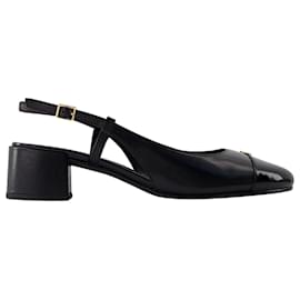 Tory Burch-Cap Toe Sandalen - Tory Burch - Leder - Schwarz-Schwarz