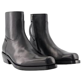 Versace-Botins Luciano - Versace - Couro - Preto-Preto